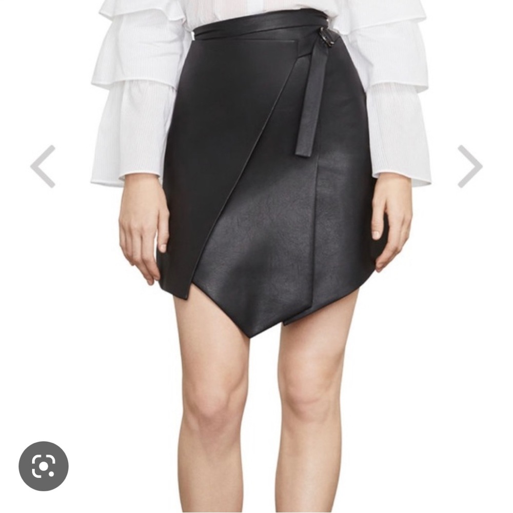 Black leather BCBG Max Azria skirt
